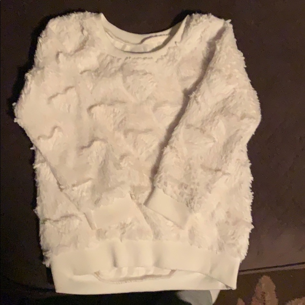 Cozy soft white heart sweater